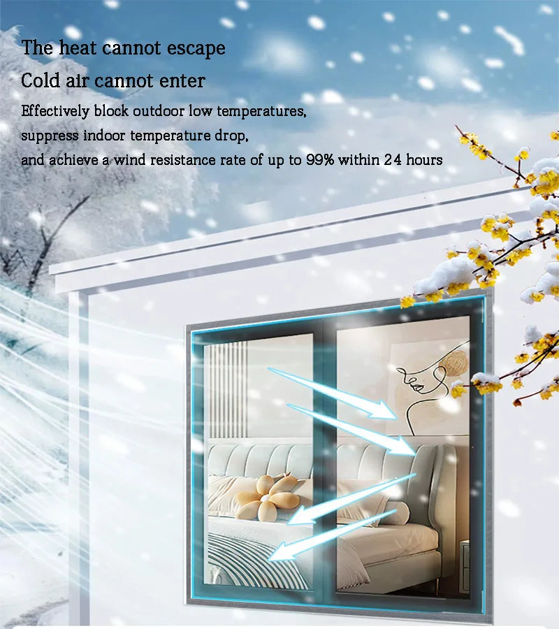 Windproof Window Insulation Film, Clear Winter Cover
