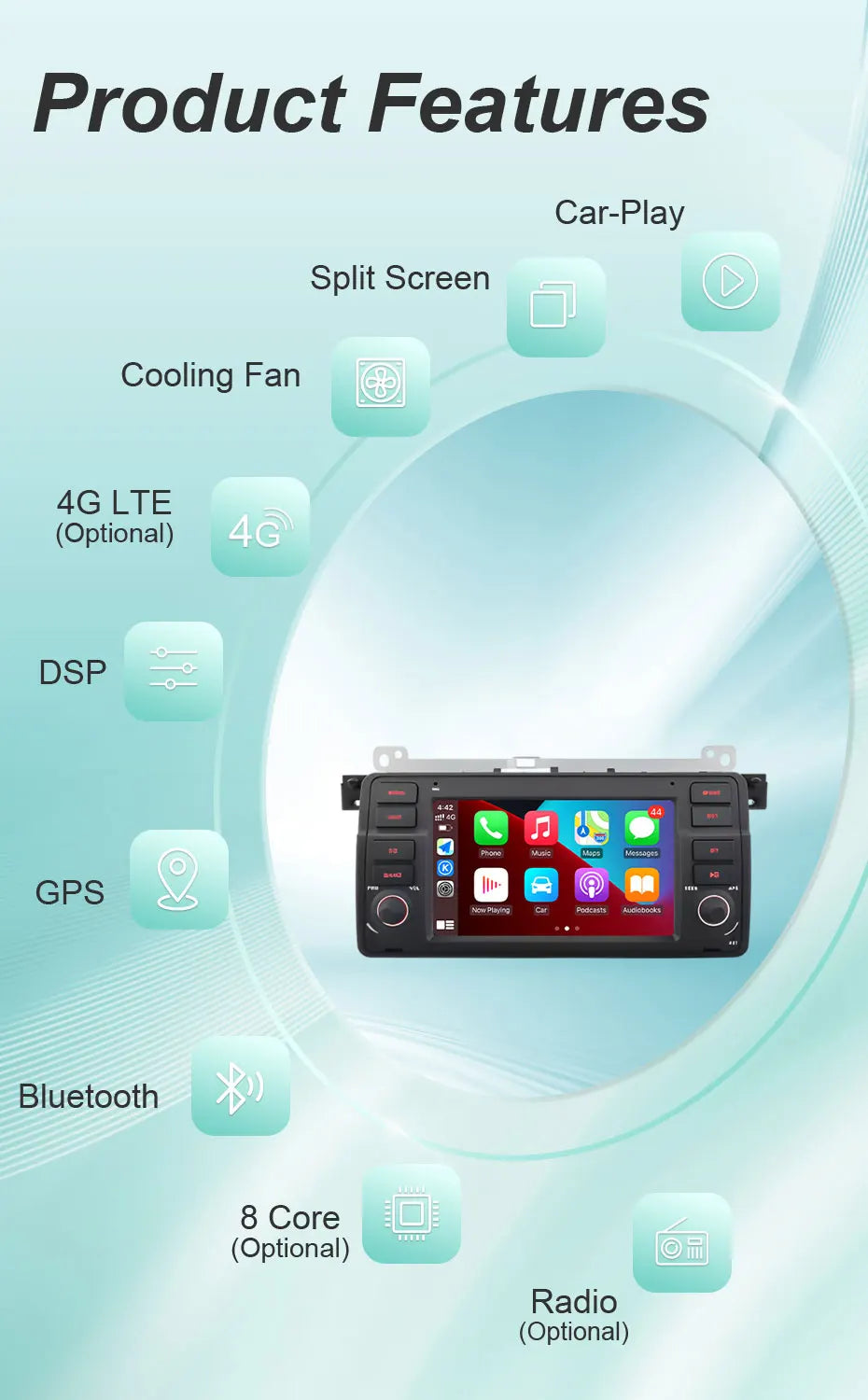7"Android 16 Car Radio for BMW E46 3 Series 318 320 325 330 335 M3 1998-2005 GPS Navi WiFi Bluetooth FM Touch Screen Car Stereo