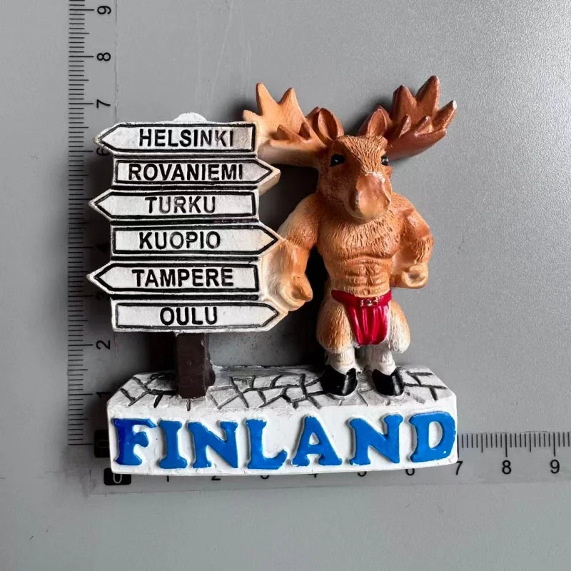 Finland Tourist Souvenir Fridge Magnets Helsinki Bengtskar Turku Cathedral Suomi Lapland Aurora Moose Finnish Reindeer HomeDecor