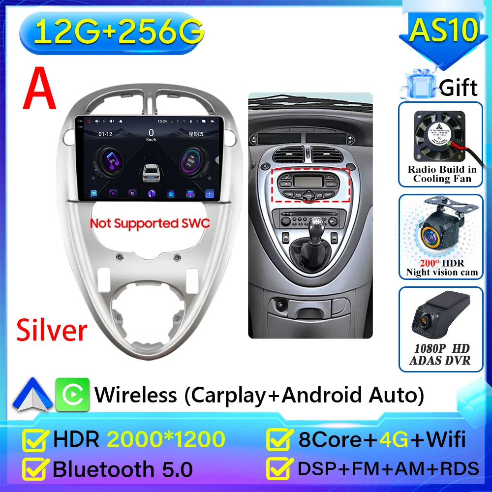 For Citroen Xsara Picasso 1999-2010 Car Radio Carplay Multimedia Player Screen GPS Navigation Android Auto Video Wifi No 2din 2K