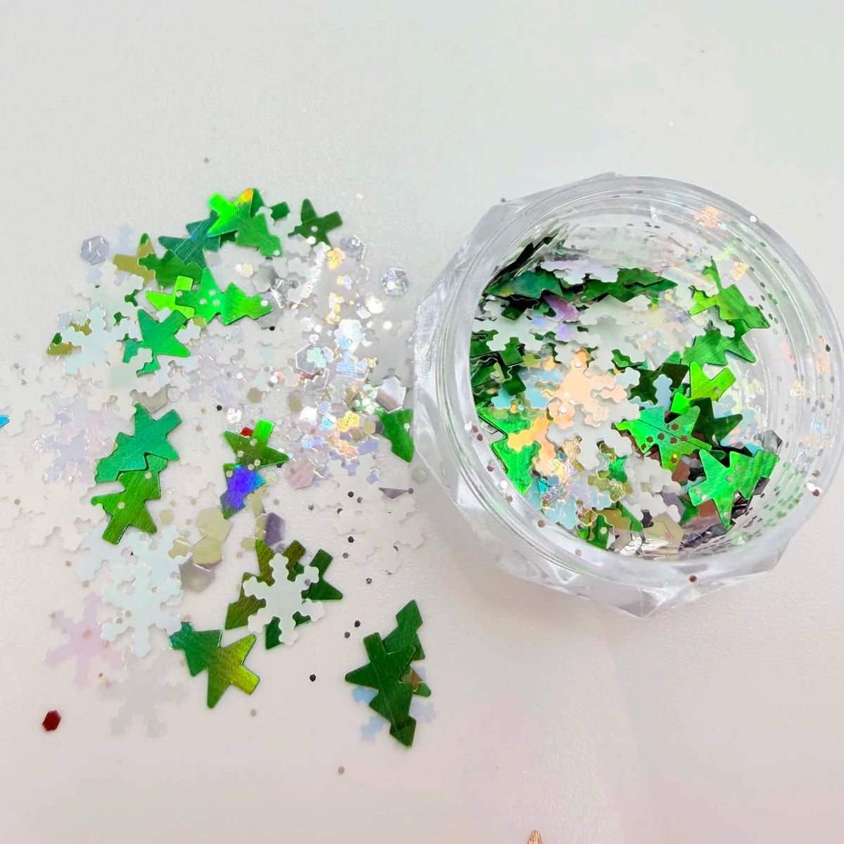 Christmas Nail Art Glitter Sequins Charms Mixed Snowflake Star Tree Confetti Holographic Paillette Flakes Xmas Nail Decoration