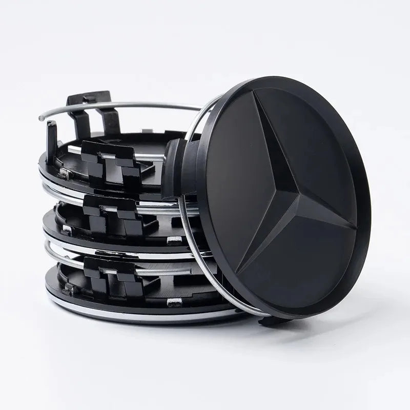 4 Pieces/Set Mercedes Benz AMG Wheel Center Hub Caps 75mm Diameter with Embossed Benz Emblem Tire Rim Covers for W203 W206 W220