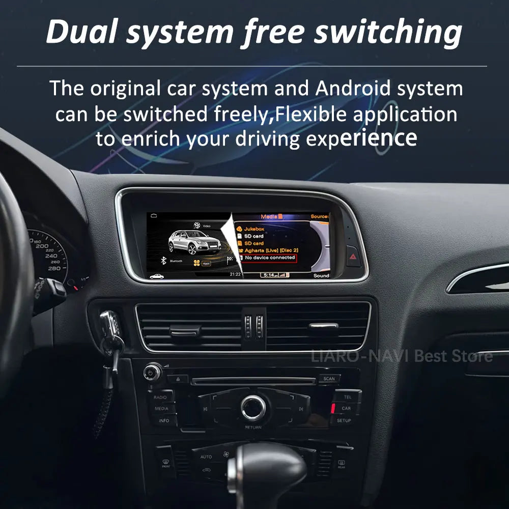 Android 16 for Audi Q5 2026 - 2026 HD Screen Car Radio Video Multimedia Player 8.8 inch BT 4G Carplay DSP Stereo WiFi Auto Tools