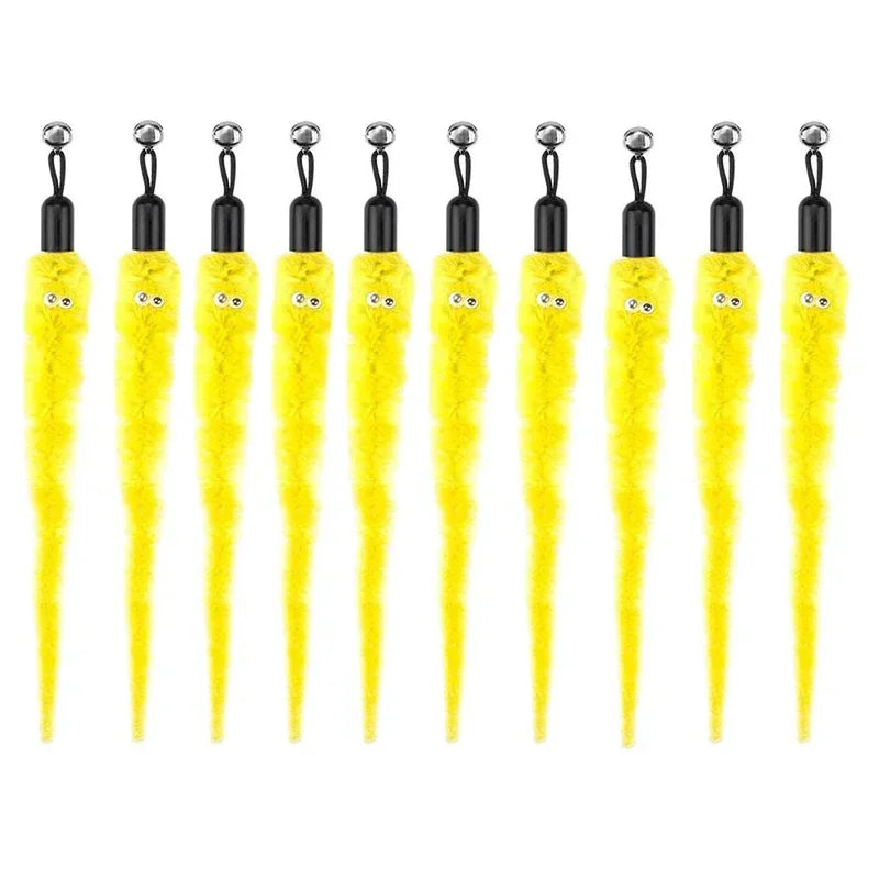 Cat Feather Toy Accessories False Birds Worm Toy with Bell Kitten Cat Toys Interactive Replacement Refill Foam Ball Training