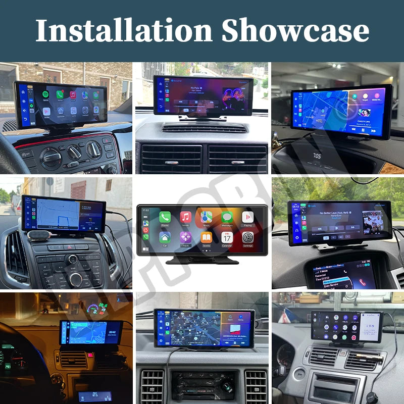 Hippcron 10.26'' Car Radio Screen Multimedia Video Player Wireless Carplay Android Auto Mirrorlink BT AUX TF USB Universal