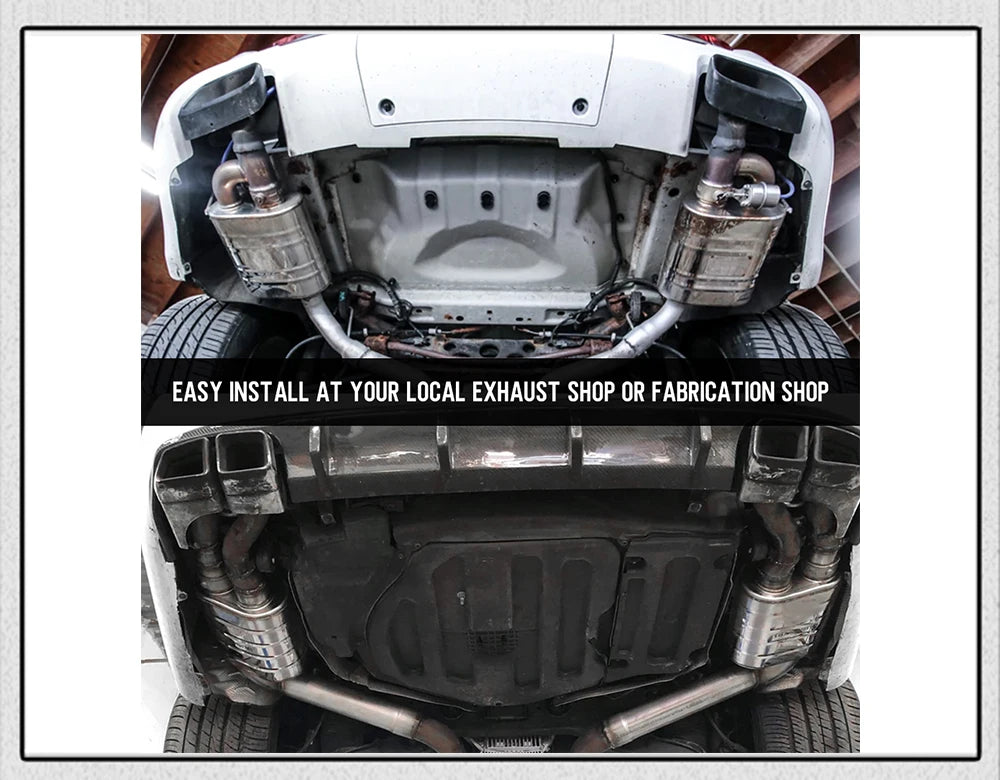 Stainless Steel 2.5" 3" 3.5" IN/OUT Tip On Single Exhaust Muffler Dump Valve Exhaust Cutout with Wireless Remote Controller Set