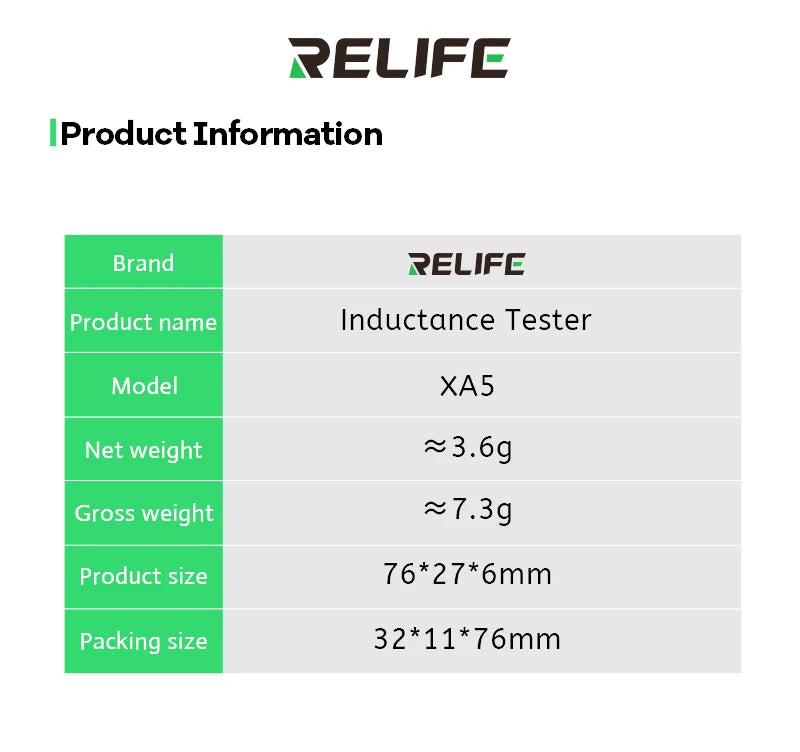 RELIFE XA5 Inductance Tester Electromagnetic Non-Contact Fault Detection for Phones PCB Motherboard Repair Diagnostics Tool