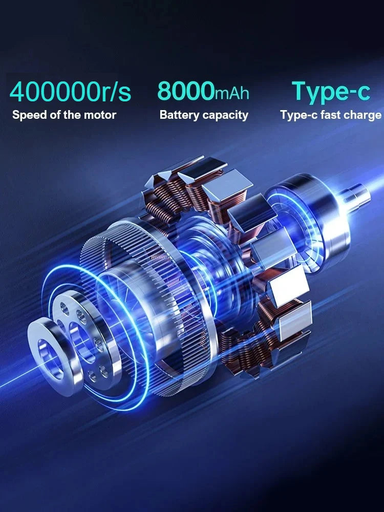 800000RPM New X9 Turbo Fan Upgrade Rechargeable Blower Brushless Air Blower Violent Fan Portable Dust Blower Electric Dryer