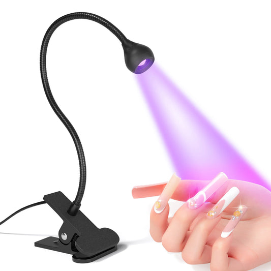 395nm USB Clip-On Mini UV Nail Lamp - Desk Gel Nail Dryer Light