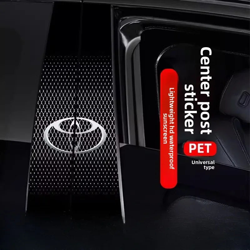 Car mid-column cool sticker personalized creative B-pillar protective film Toyota car logo decorative sticker mid-column modific