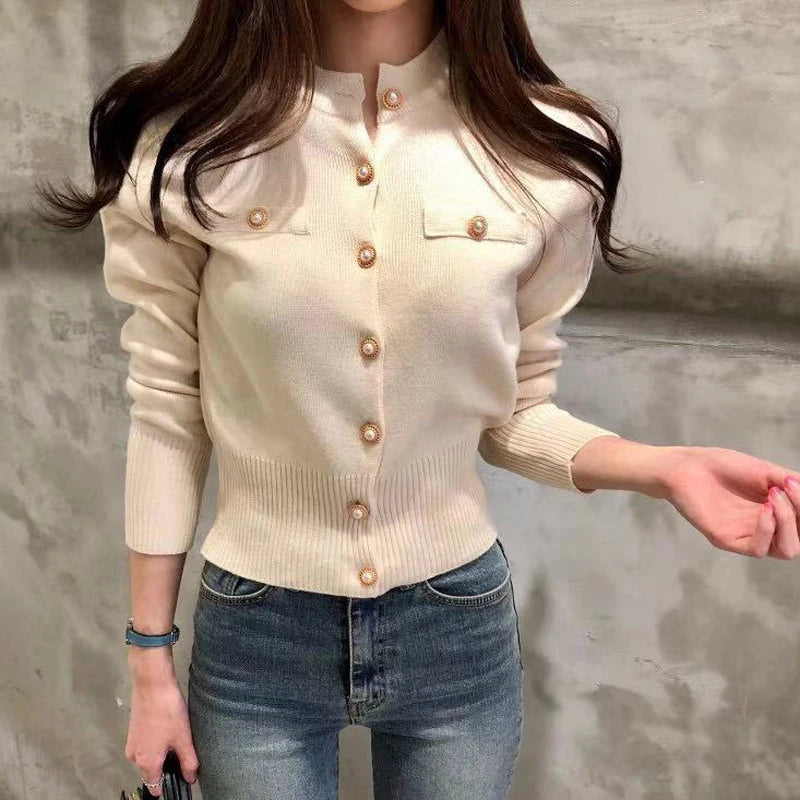 Women's short knit cardigan, single-breasted — view 5 of 20