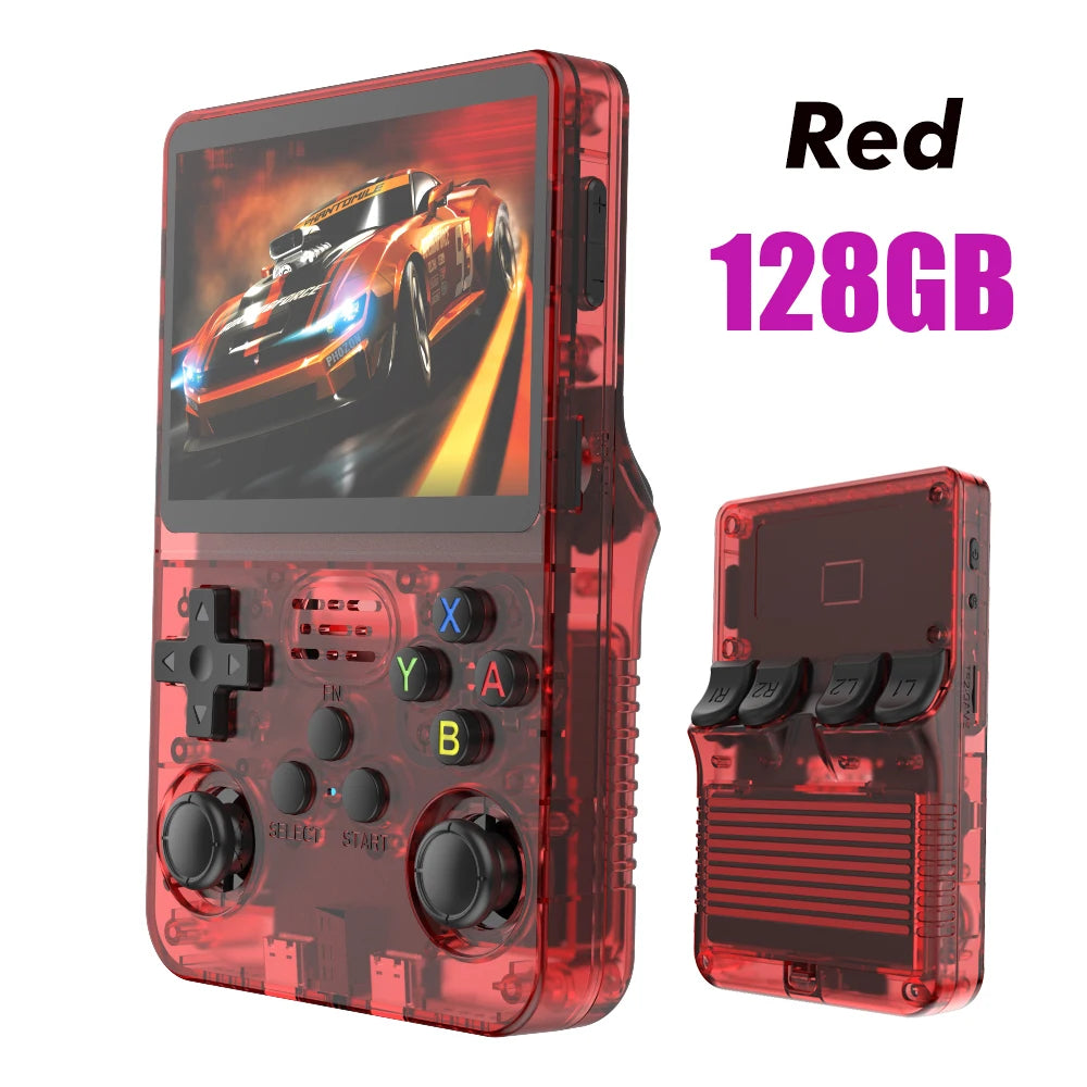 R36S 128G Retro Handheld Game Console Linux System 3.5Inch IPS Screen Portable Pocket Video Player 2 Joystick 64G Kid Gift