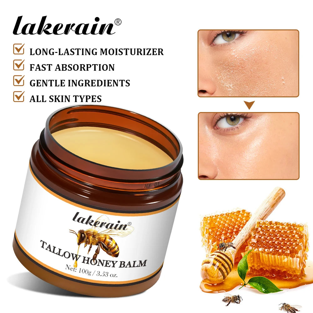 Tallow & Honey Balm for Dry, Itchy Skin - Moisturizing Face & Body Cream