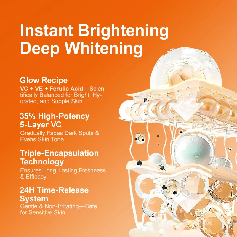 Vitamin C Whitening Facial Serum Hyaluronic Moisturizing Repair Anti-aging Repair Dull Face Essence Firming Skin Care Products