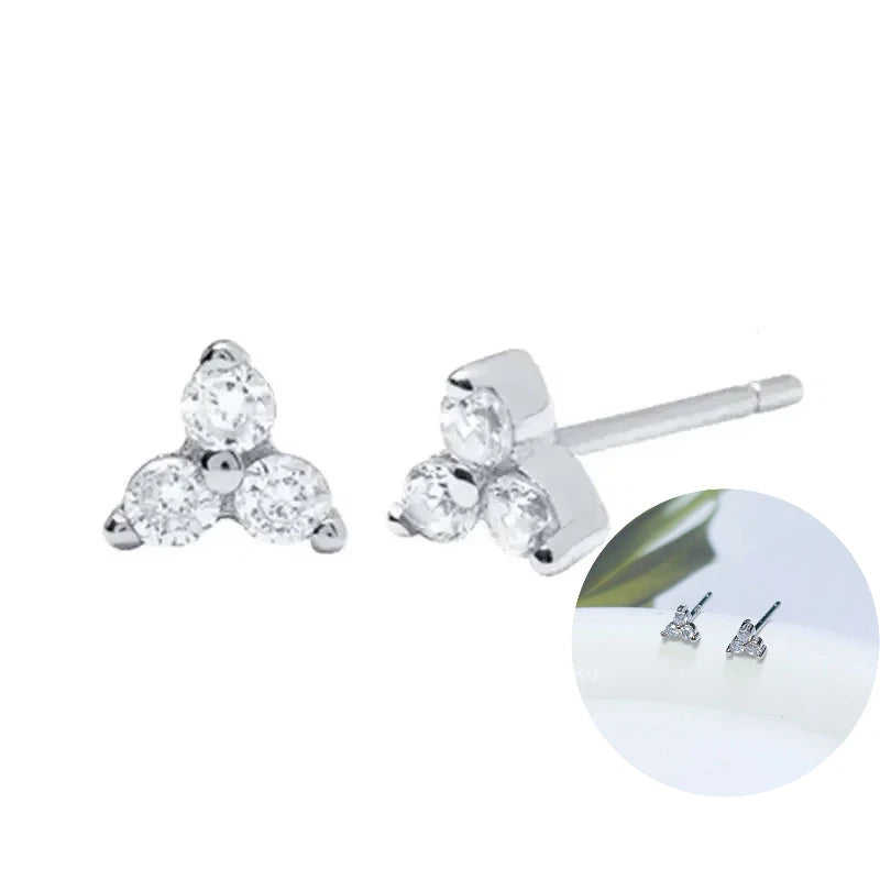925 Sterling Silver Tassel Hoop Earrings for Women - White Zircon