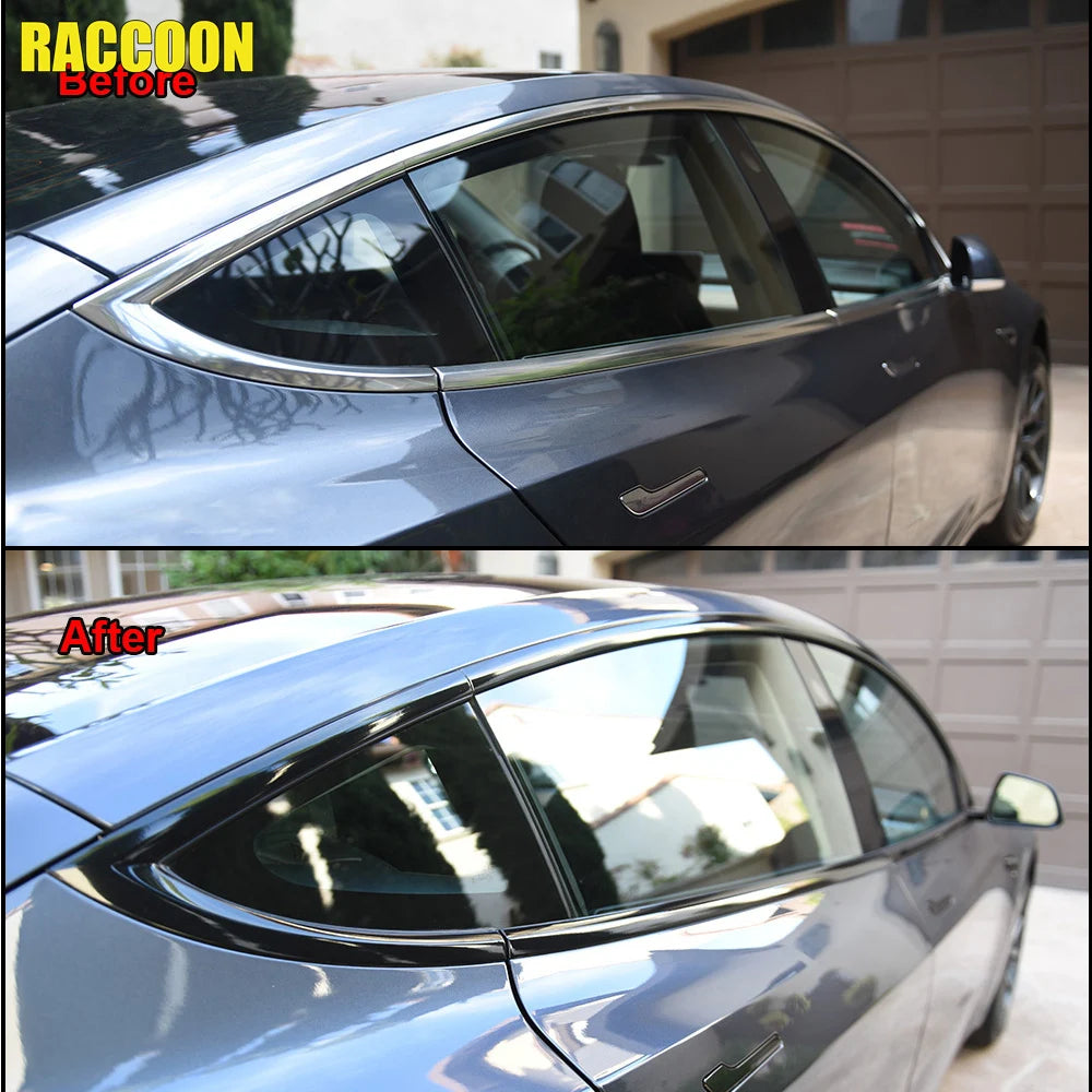 PET Glossy Piano Black Vinyl Wrap Chrome Delete Film Car Stickers Air Bubble Free for Vehicle Chrome Trim Roof Wing Pillar