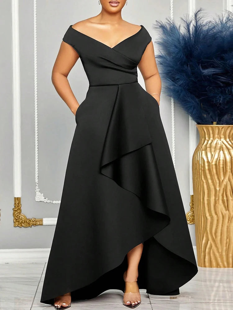 Off-Shoulder Evening Maxi Dress – Wedding & Bridesmaid