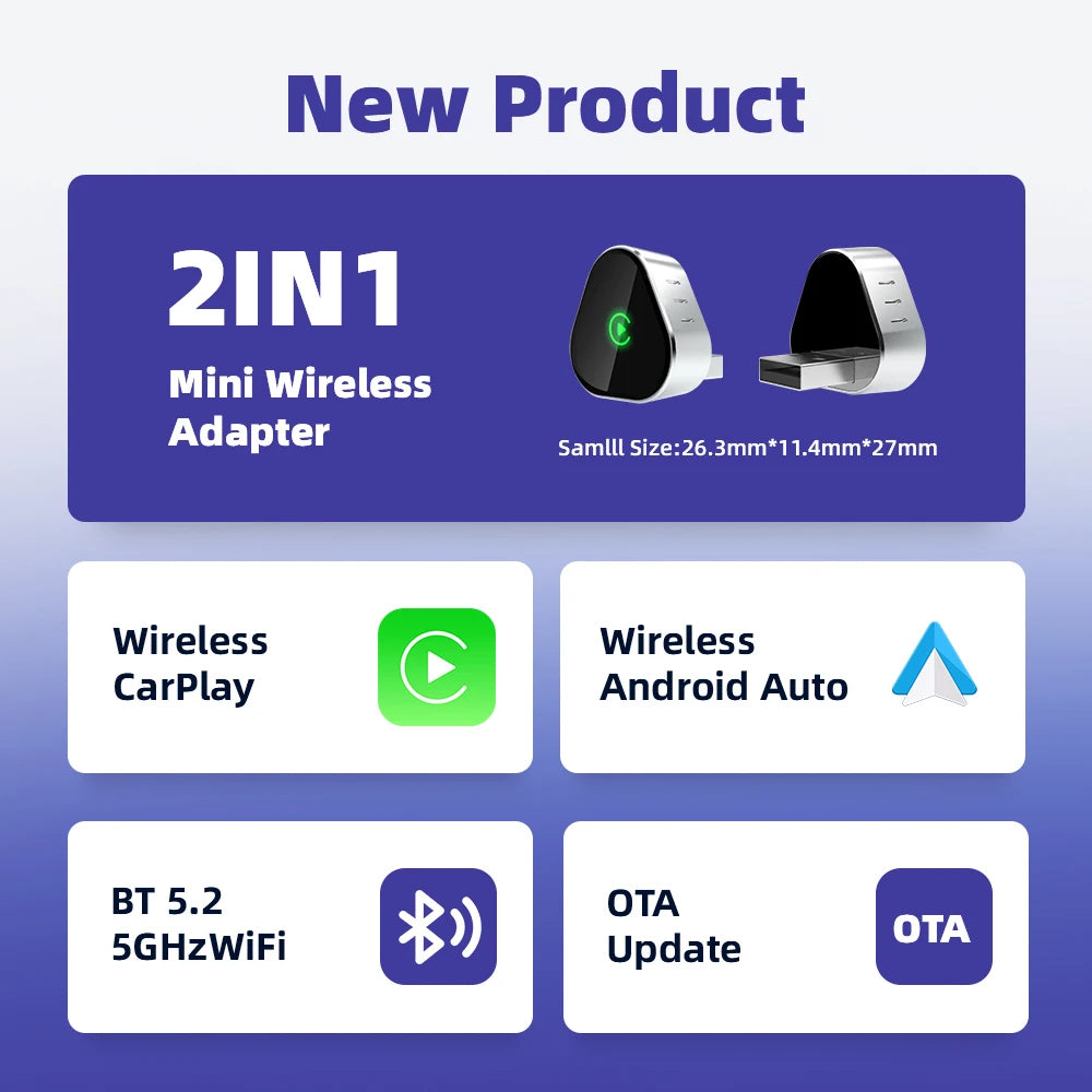 Wireless CarPlay & Android Auto AI Smart Box Adapter