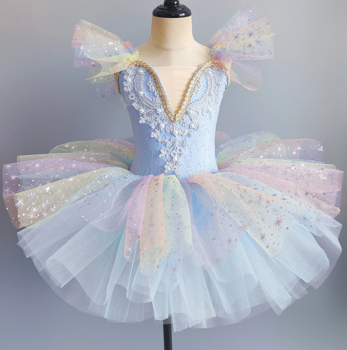 Girls multi-layer tulle ballet tutu dress