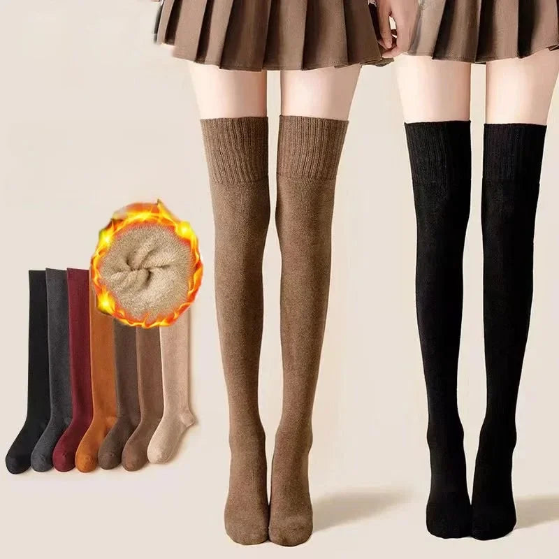 Women's Thick Over the Knee Socks, Terry Lined