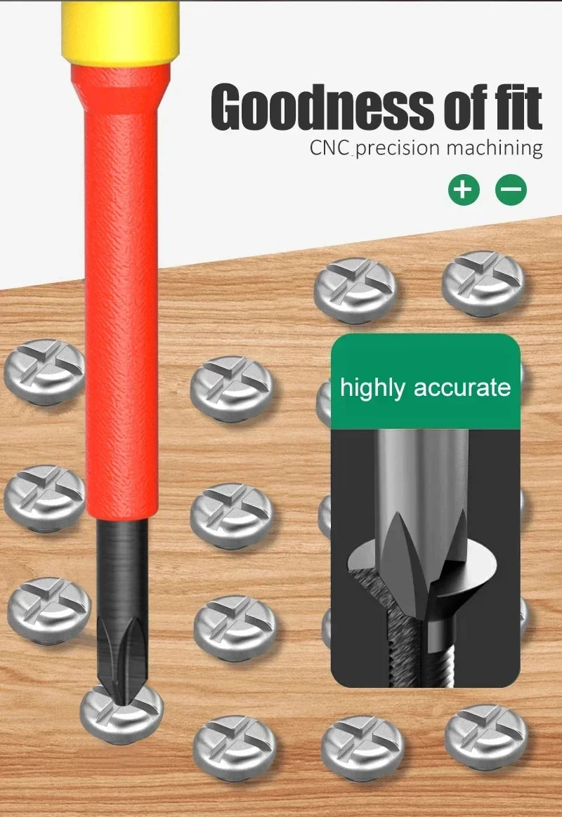 LAOA 1pc Insulated Precision Screwdriver SL1.0-3.0 aCross Small Size Screwdriver to Remove Watches Cell Phone NotebookT5-T10