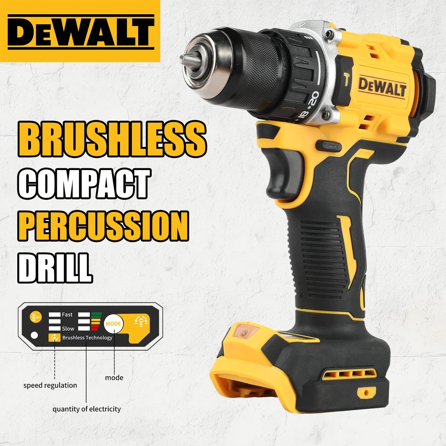 DEWALT DCD805 Brushless compact percussion drill electric drill rechargeable lithium electric multi-function drill
