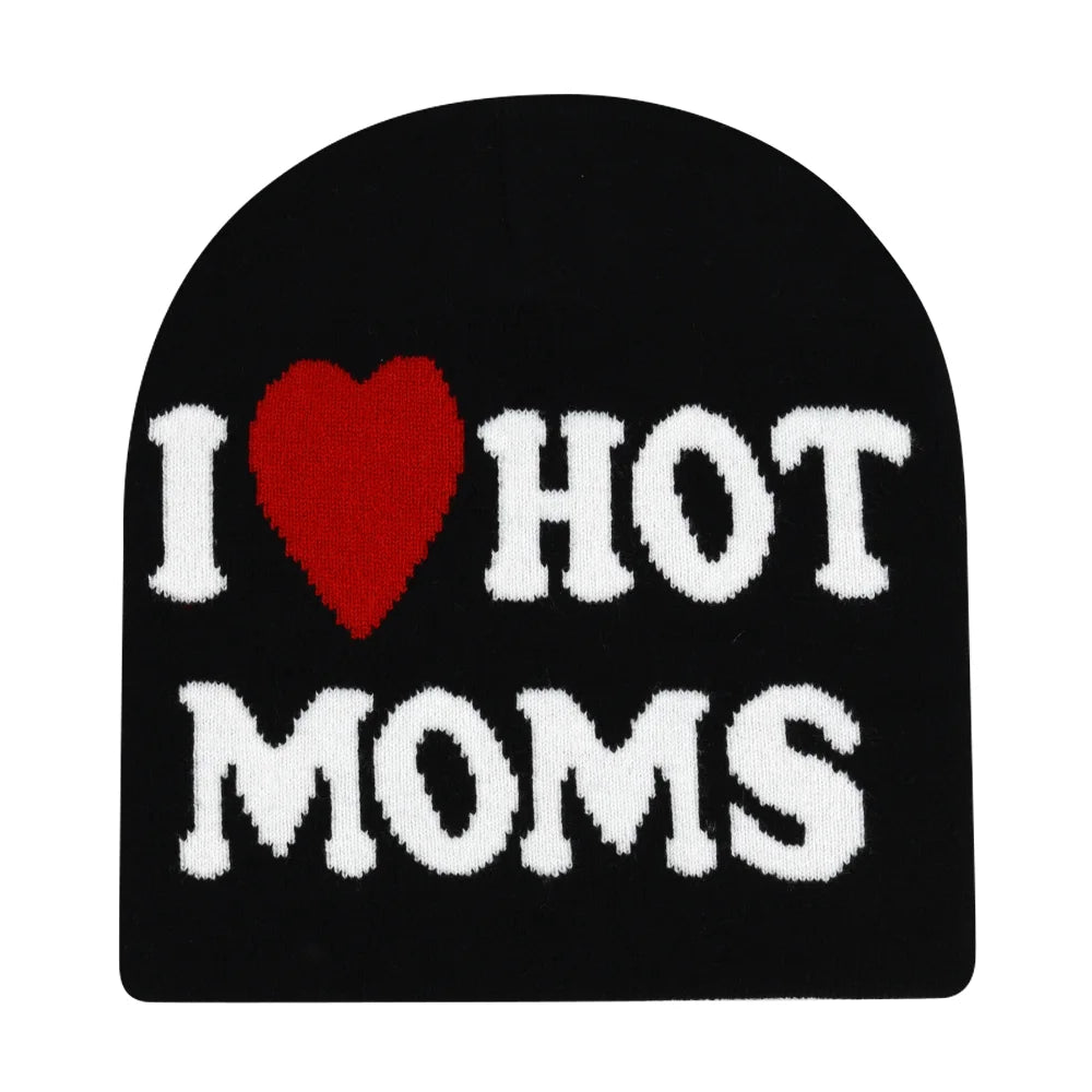 Y2K Letter Knit Beanie, Warm Ski Hat