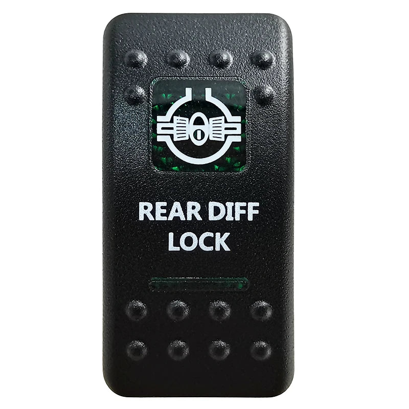 Green LED Rocker Switch - Waterproof SPST & DPDT Options
