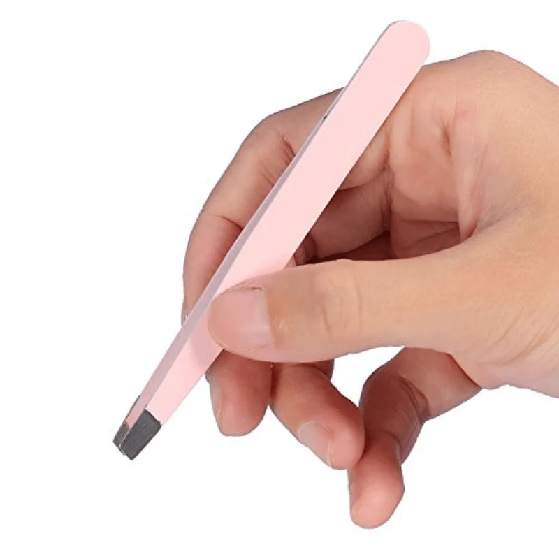 Professional Stainless Steel Precision Tweezer - Slant Tip Hair Plucker for Easy Grooming, Eyebrows & Beardfor-Prtable and Comfo