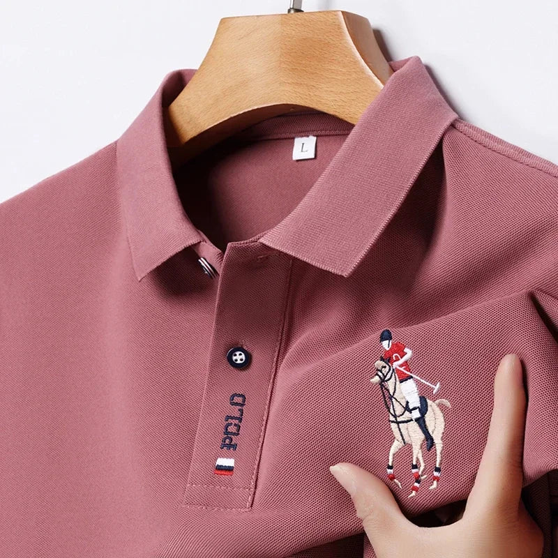 Men's Embroidered Polo - Short Sleeve, Casual Summer Comfort Top