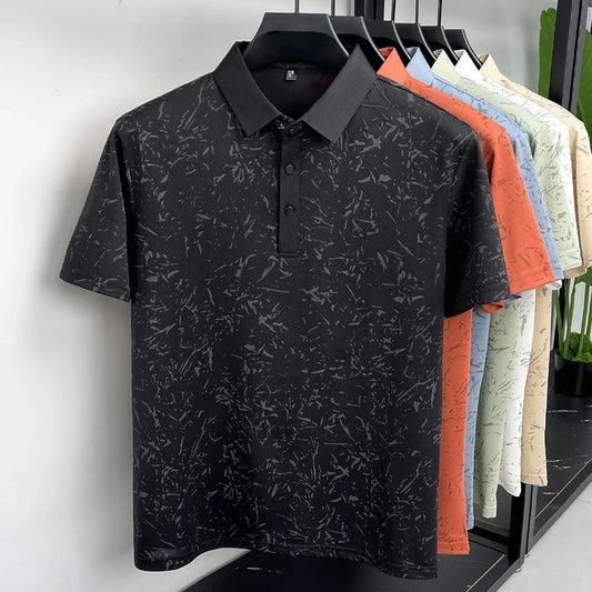 Men's Modern Polo Tee - Printed Pattern, Slim Fit Daily Style
