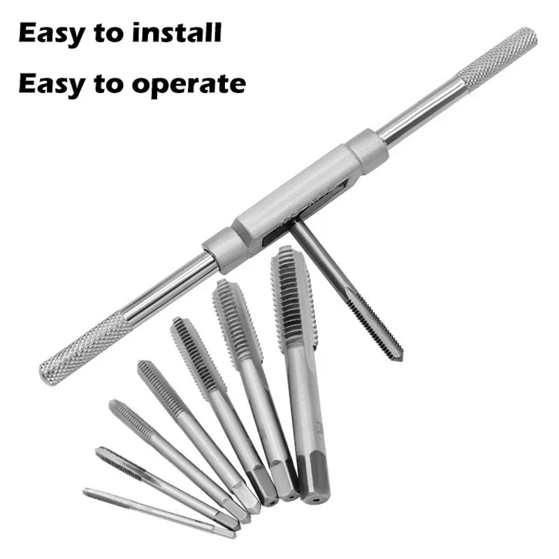 6 in 1 Ratchet T Tap Adjustable Holder Wrench With M3-M8 Screw Machine Hand Tool Thread Metric Plug T-shaped Tapping Tools
