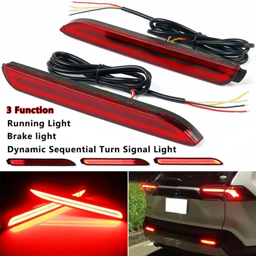 For Toyota RAV4 Camry LED Rear Bumper Reflector Brake Light Tail Fog Lamp for Lexus IS-F GX470 RX300 Sienna Venza Reiz Innova