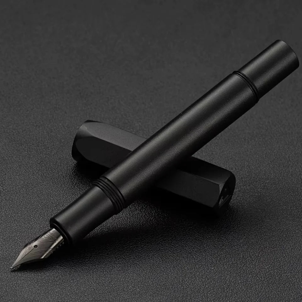 1Pc Brass Fountain Pen, 0.5mm Nib, Heavy Metal Feel, for Business and Office Use, Rotating Cap, Mini Short Style, Includes Ink Absorber, 2.6mm Caliber, for Students/Office, Holiday Gifts, Valentine's Day, Back-To-School Seaso