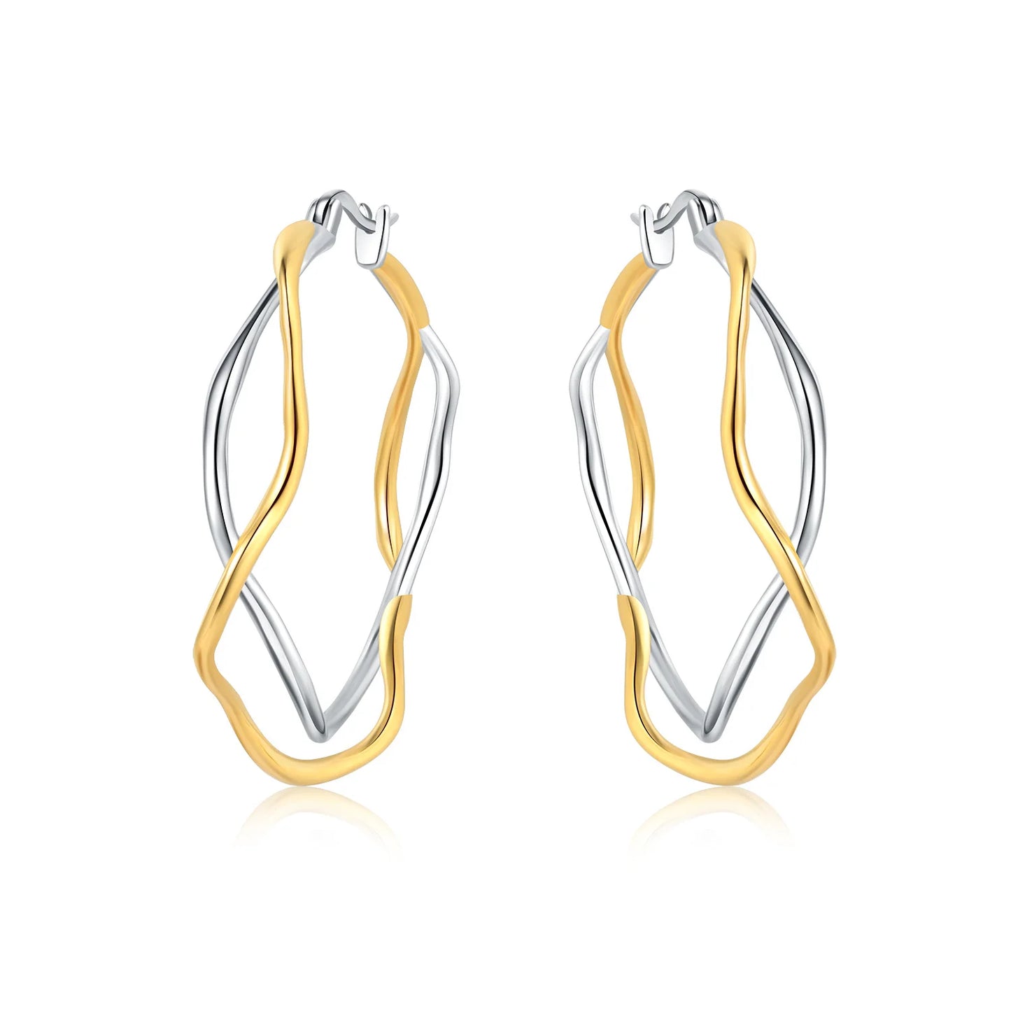 Original 2026 S925 Sterling Silver Zircon 18K Gold Lining Vintage Hoop Earrings for Women Birthday Party Wedding Gift Jewellery