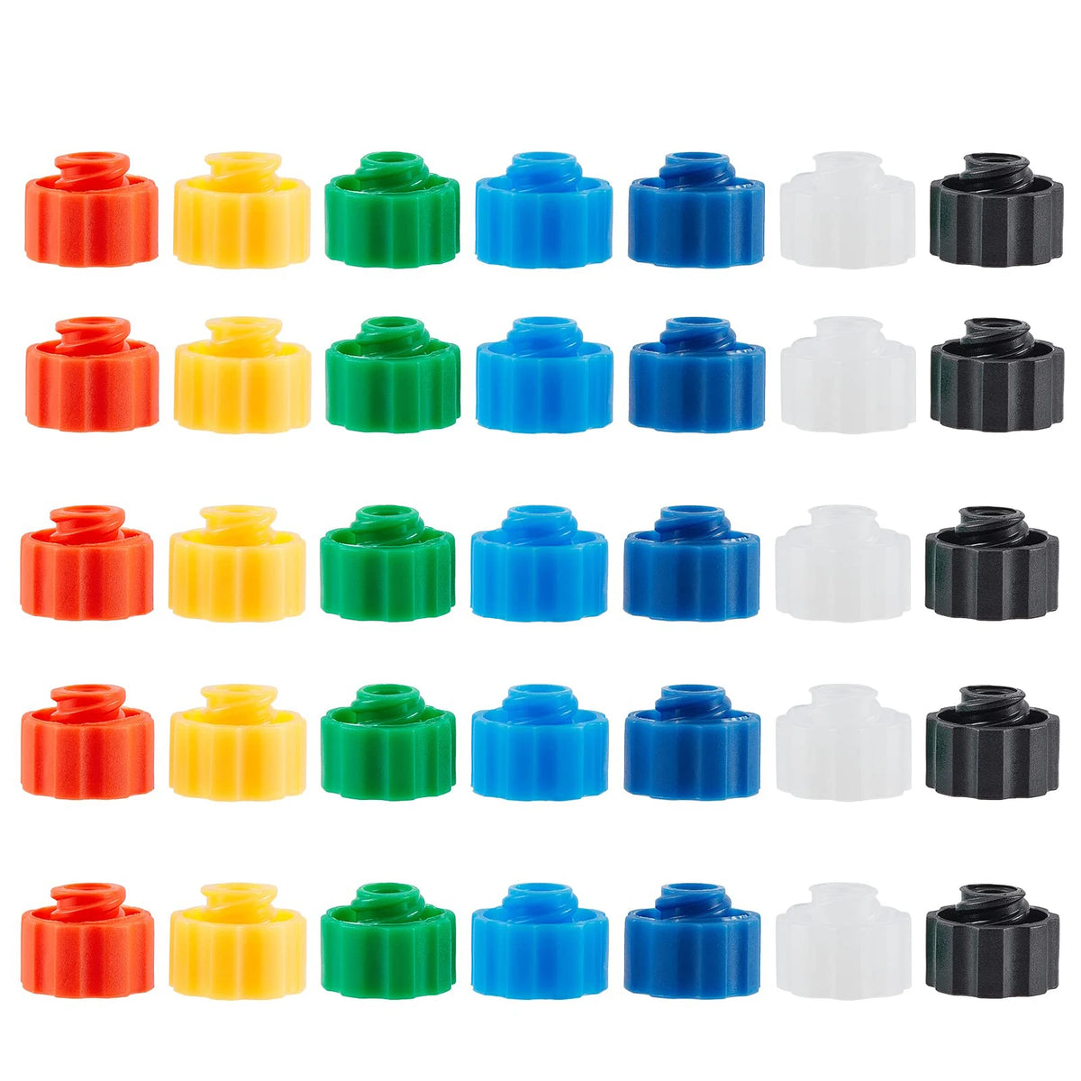 140 Pc Luer Lock Syringe Tip Caps, 7 Colours Lab Supplies