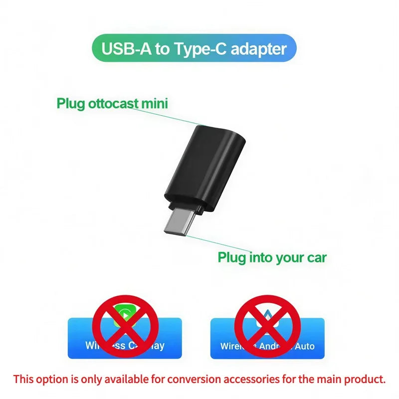Ottocast Play2Video Ultra Wireless CarPlay Car MultimediaSmart Box Hi-res 1080P with Local Media Playback Portable WiFi6 For VW