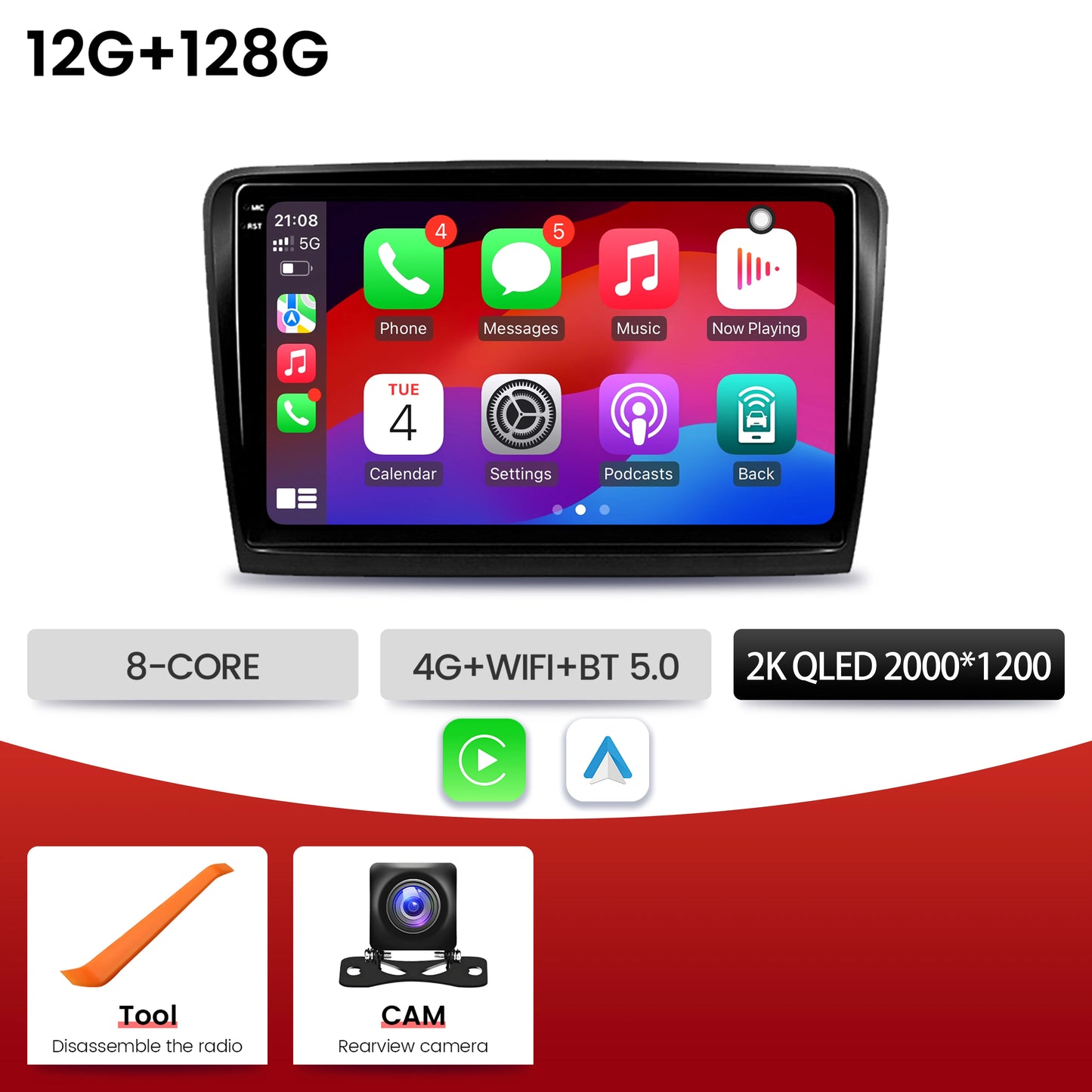 10inch Android 16 For Skoda Superb 2 B6 2008-2015 Car Radio BT Carplay Multimedia Navigation 2K QLED Screen