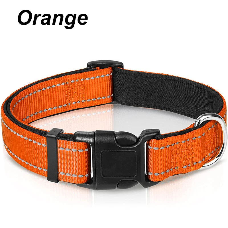 Soft Neoprene Padded Reflective Collar - Large Dogs