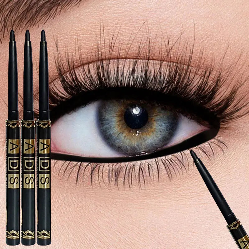 Davis Waterproof Black Eyeliner Pencil – Long-Lasting, Smudge-Proof & Sweat-Resistant | Bold Eye Makeup | Set of 3 or 9