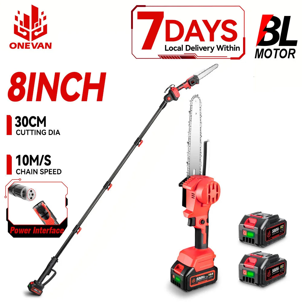 ONEVAN Cordless Telescoping Pole Saw — 2.25m Electric Branch Pruner
