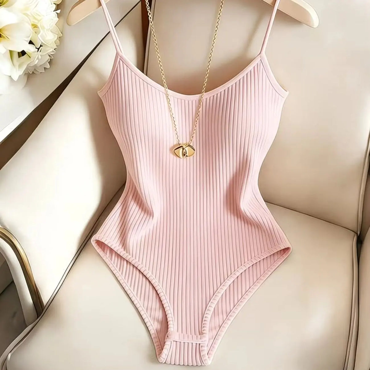 Leila Spaghetti Strap Bodysuit, Casual Bodysuit, Basic Bodysuit, Innerwear Bodysuit, Outing Bodysuit, Holiday Bodysuit, Beach Bo