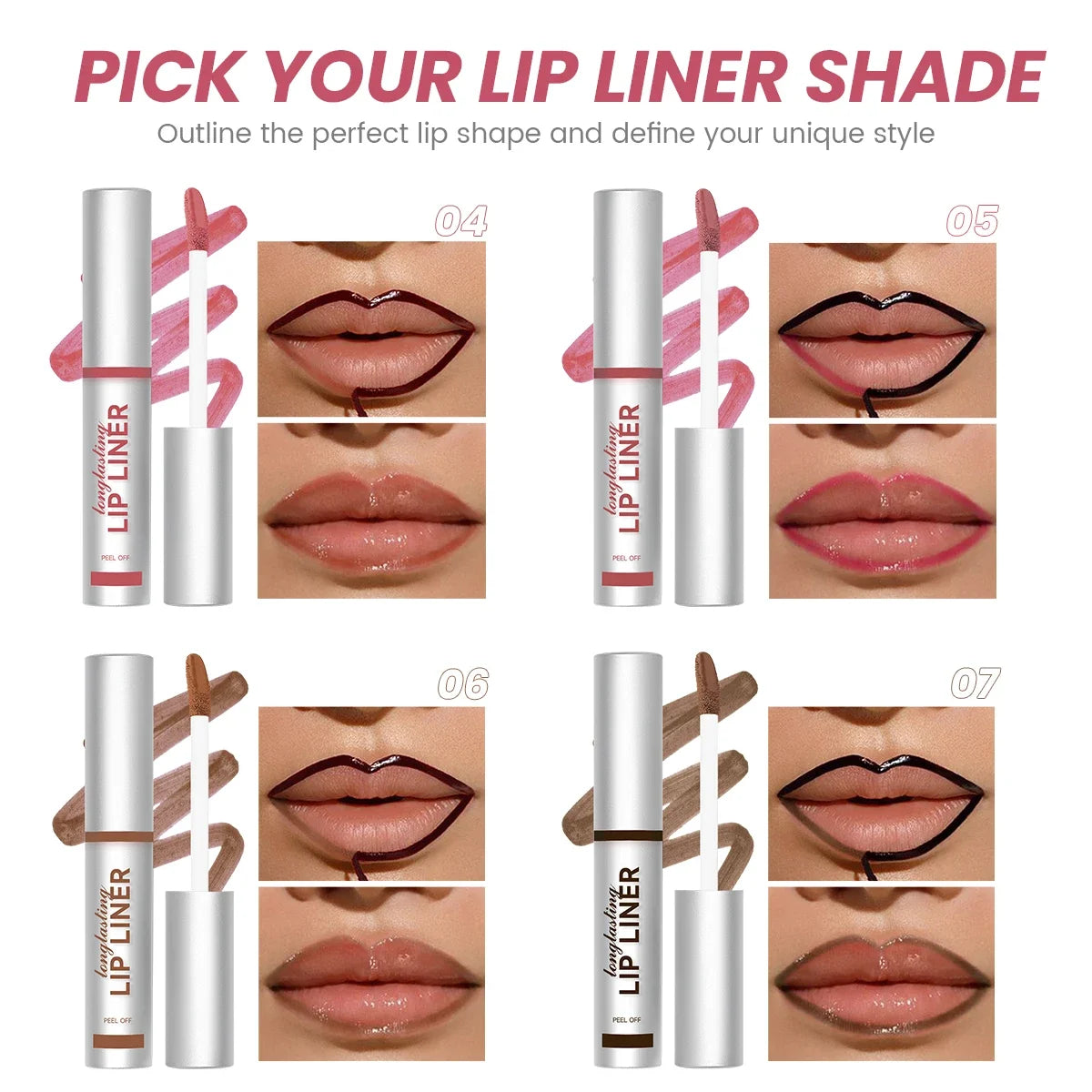 1PC Lip Liner Peel Off Tattoo Lipgloss Long Lasting Matte Lip Tint Contour Tear-off Lips Stain-Easy To Create Daily Makeup