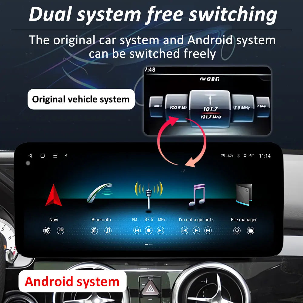 Android 16 Intelligent System for BENZ C CALSS W205 GLC 2026 - 2026 Car Video Multimedia Player GPS Navigation QLED HD Screen BT