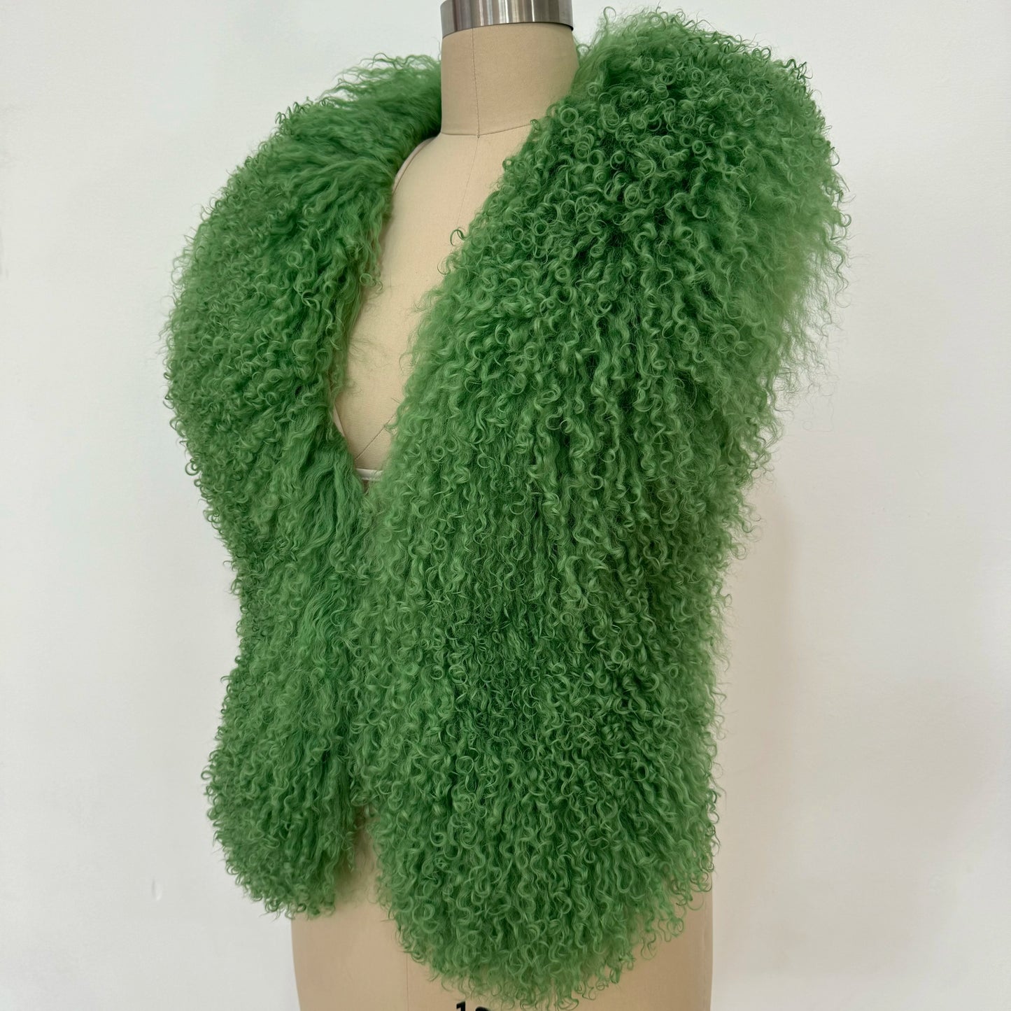 Fluffy Luxury  Real Mongolian Fur Halter Vests Women Solid Deep V-Neck Backless Bandage Sleeveless Jackets Top Outerwear Coat