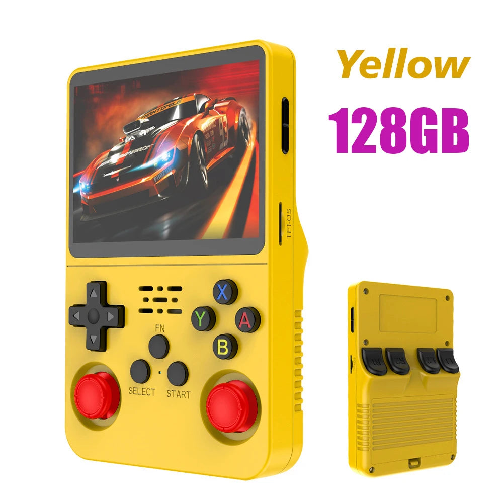 R36S 128G Retro Handheld Game Console Linux System 3.5Inch IPS Screen Portable Pocket Video Player 2 Joystick 64G Kid Gift