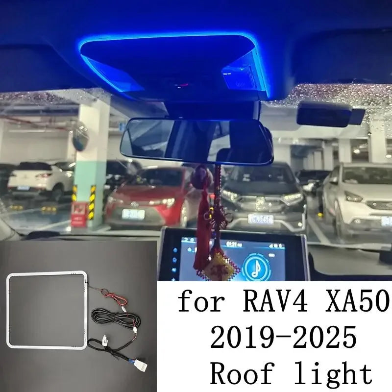 LED Atmosphere Lights Ice Blue Car Interior Decorative Lamp For Toyota RAV4 XA50 2019 2020 2021 2022 2023 Roof reading light