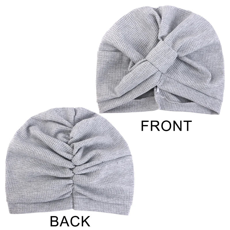 Women's Waffle Cotton Head Scarf Hat