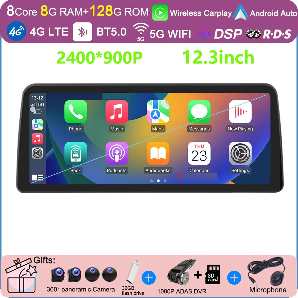 Android 15 Car QLED Screen For GMC Yukon Chevrolet Tahoe Suburban 2007-2013 GPS Navigation Multimedia Player Stereo Head Unit