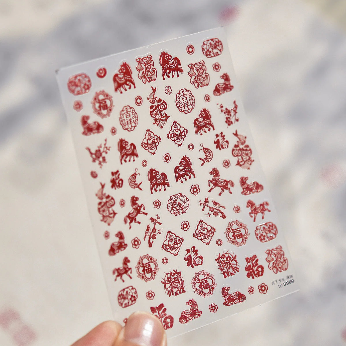 Chinese knot Adhesive Nails 3D Decorations Stickers 5D Embossed Nail Stickers 2026 New Year Nail Art Sticker Manicure Decals DIY